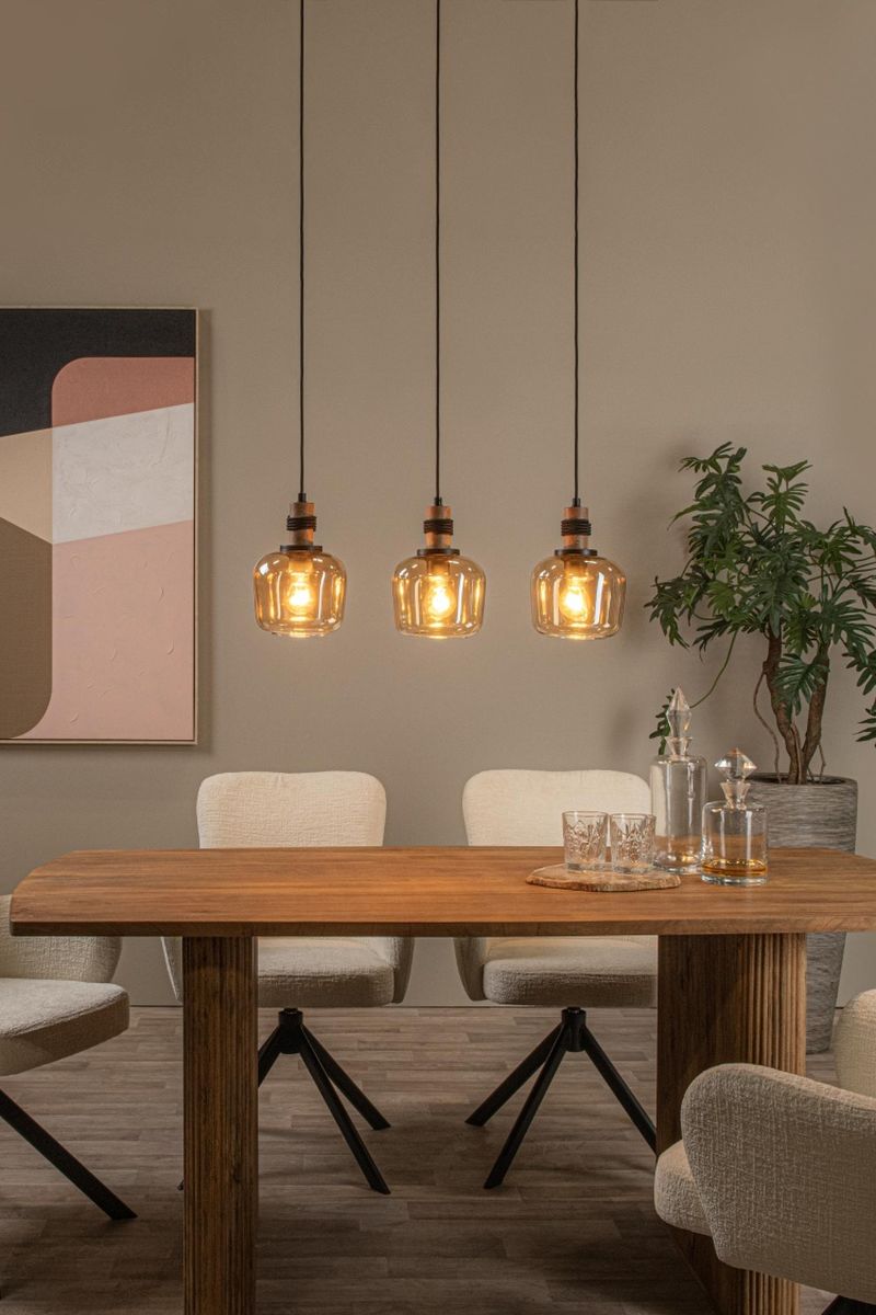 Lucide ILONA - Závesné svietidlo - 3xE27 - Jantárová